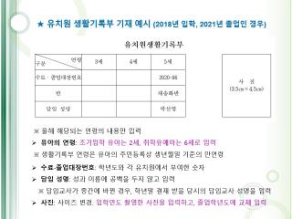 2020 유치원생활기록 작성요령(각종 예시) 사진